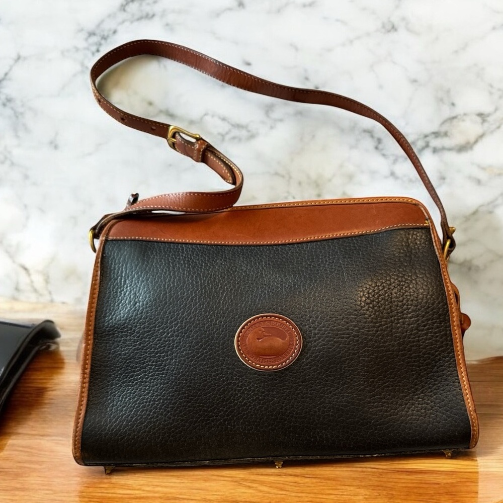 Dooney & Bourke Black and Brown Shoulder Bag